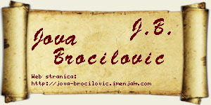 Jova Broćilović vizit kartica